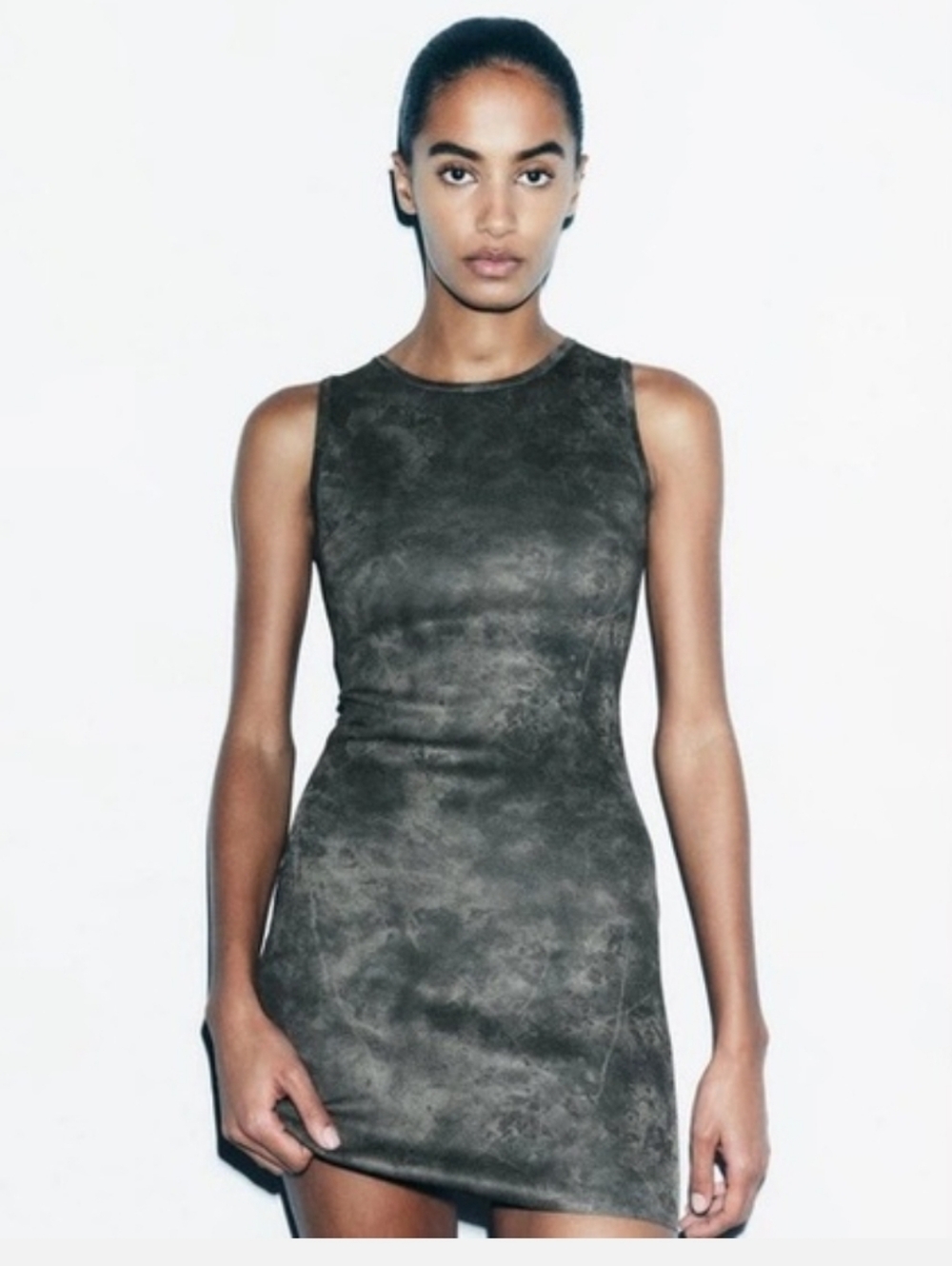 ZARA Camo Print Mini Bodycon Dress